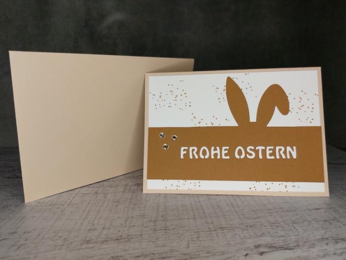 Grußkarte Frohe Ostern Ohr handgemacht
